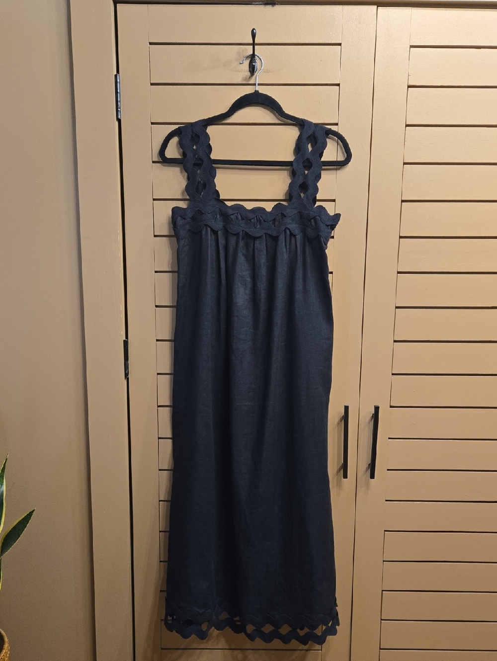 Tuckernuck Black Ric Rac Linen Ellis Dress Size Small - Picture 4 of 10